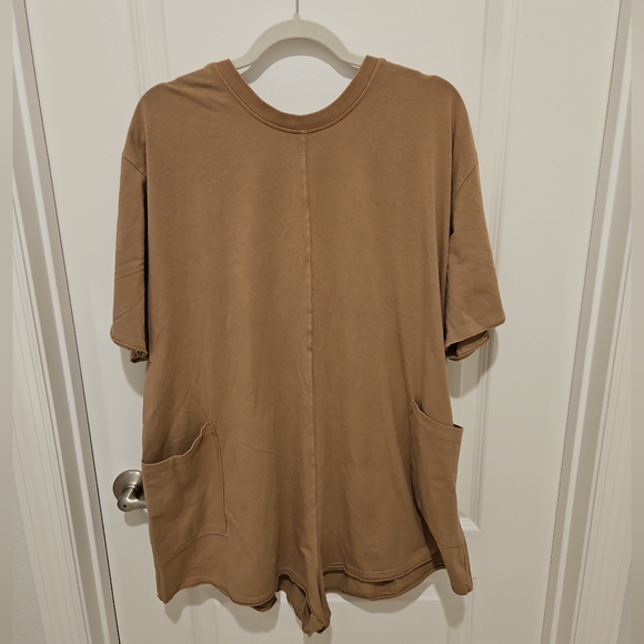 FP Movement by Free People Pants - Free People Movement Mocha Open Back V-Neck Romper Medium NWT